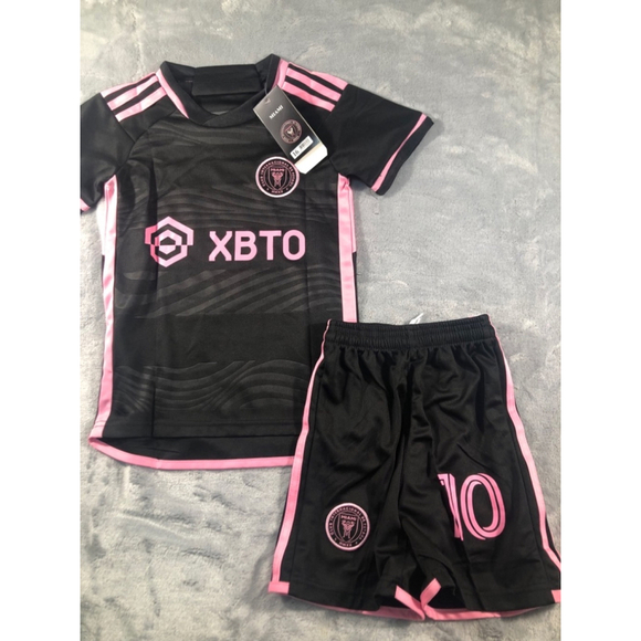 Inter Miami 2023 - 2024 Kids Black Away Soccer Jersey - Messi Miami Kids Jersey - Picture 1 of 3